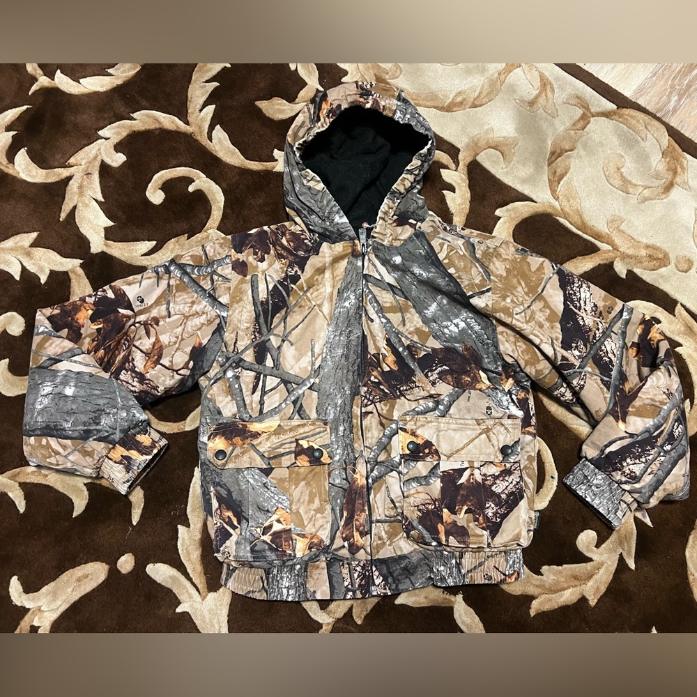 Outfitters ridge camo Camouflage youth Jacket coat • XL but fits 12/14 better